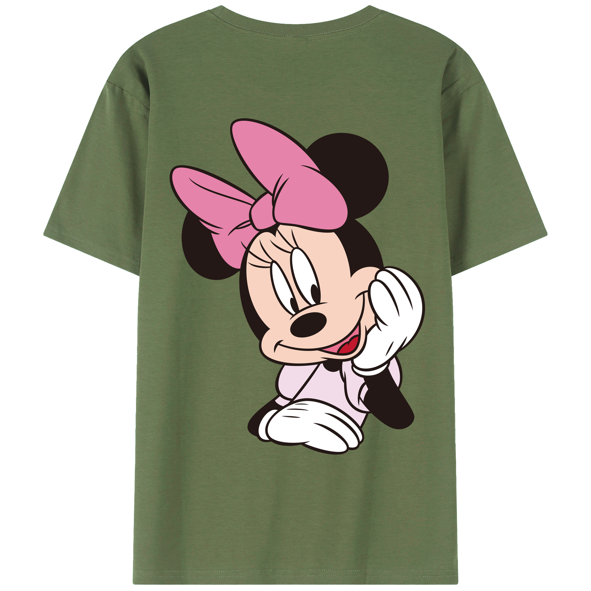 ミッキーマウス Mickey Mouse 綿100％ メンズ半袖Tシャツ（バックプリント） 通気性